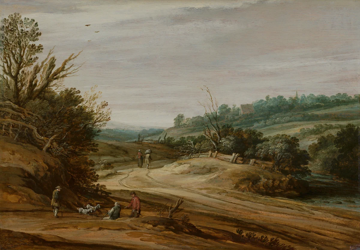 Dune Landscape with a Country Road by Pieter van Santvoort, painting, 1629