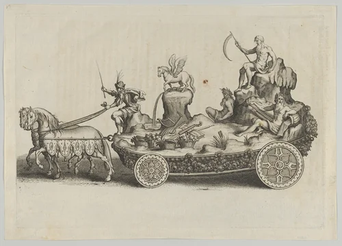 Design for a float, from 'Éloges et discours sur la triomphante réception du Roy en sa ville de Paris ...' by Jean-Baptiste de Machault by Melchior Tavernier, print, 1629