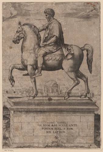 Ruiterstandbeeld van Marcus Aurelius by Unknown, print, 1498-1532