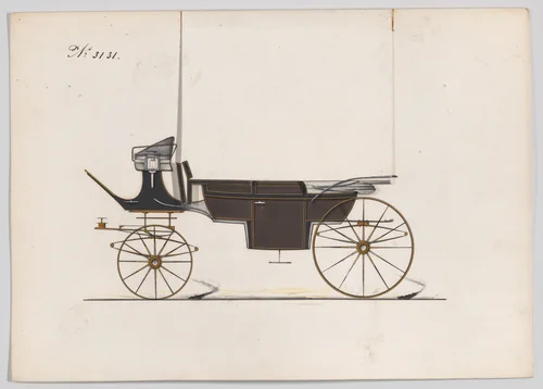 Design for Landau, No. 3131 by Brewster & Co., drawing, 1875