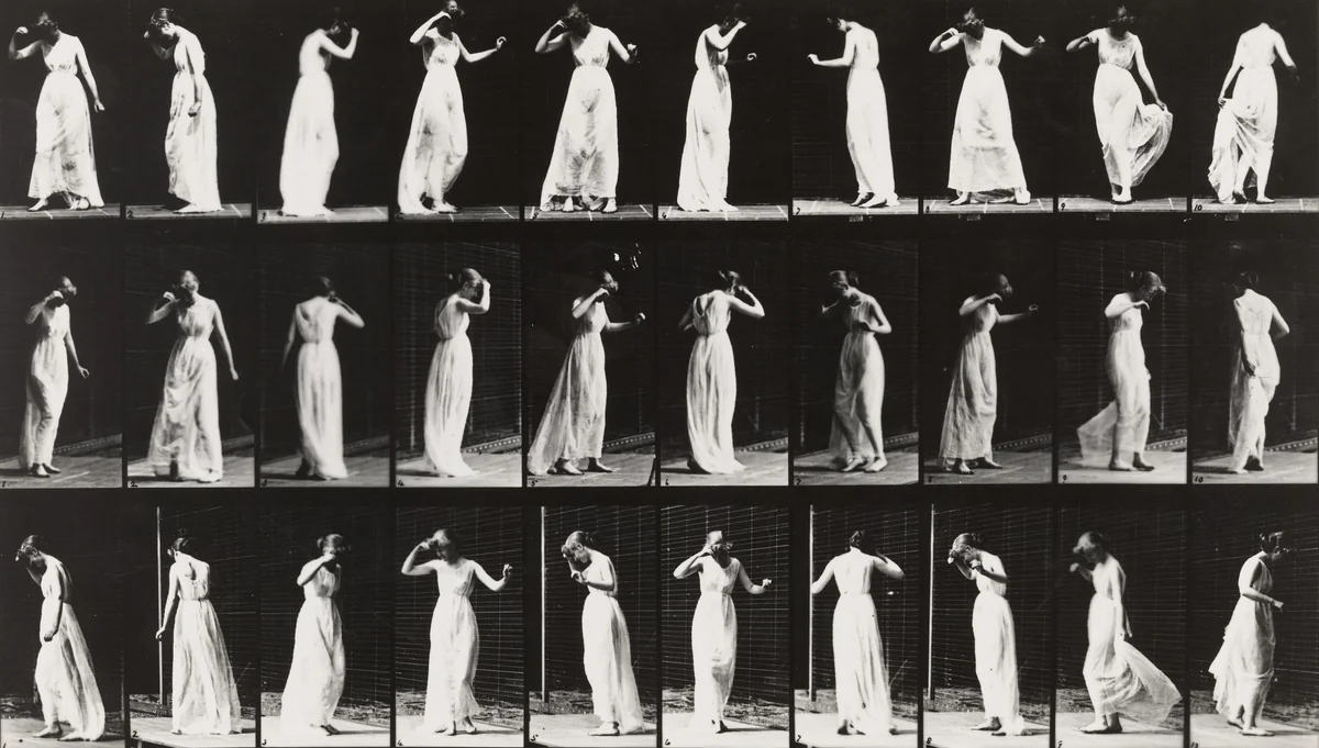 Woman Dancing: Plate 194 from Animal Locomotion (1887) by Eadweard Muybridge, photograph, 1884