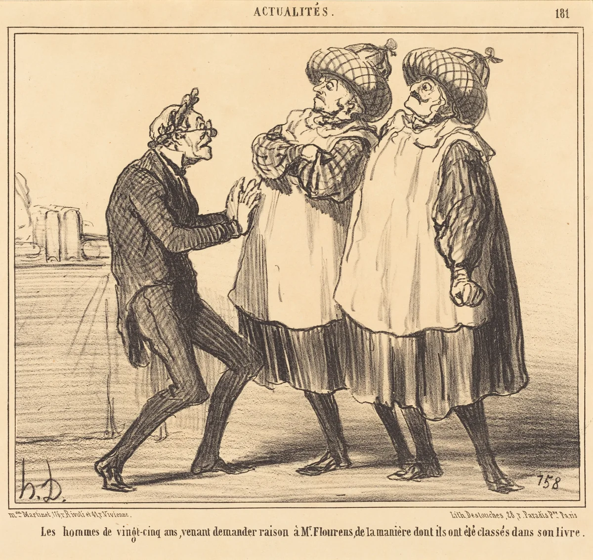 Les Hommes de vingt-cinq ans... by Honoré Daumier, print, 1855