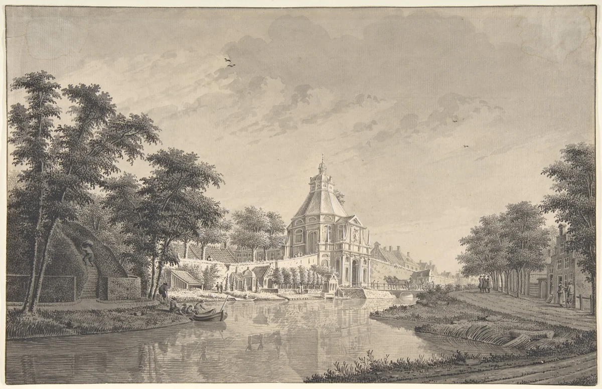 A View of the Wittevrouwenpoort, Utrecht by Dirk Verrijk, drawing, 1749-1786
