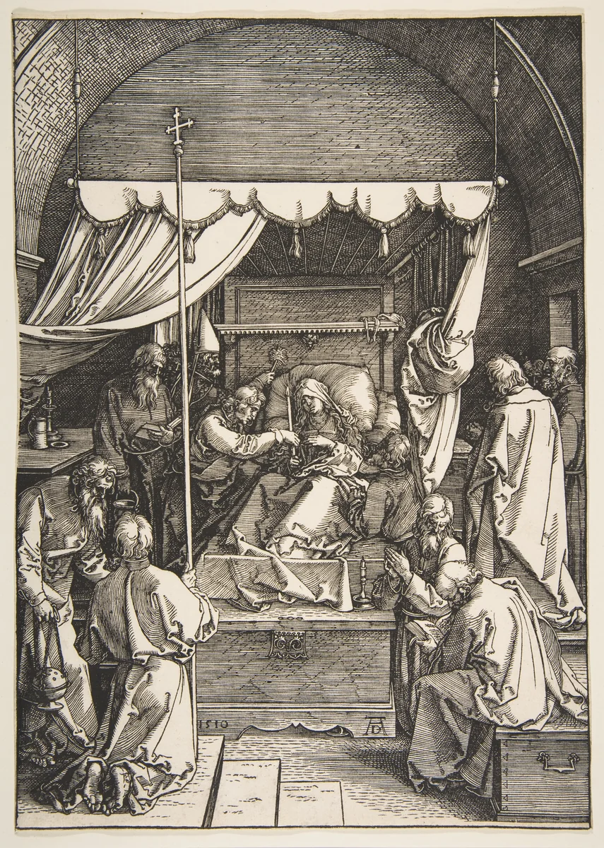 The Death of the Virgin, from "The Life of the Virgin" by Albrecht Dürer, print, 1510