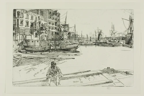 Eagle Wharf by James McNeill Whistler, print, 1859