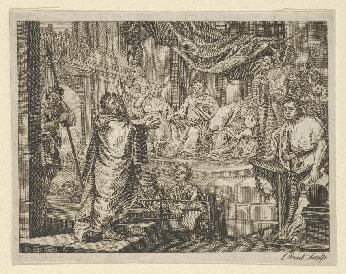 Paul Before Felix by Dent, print, 1795-1805