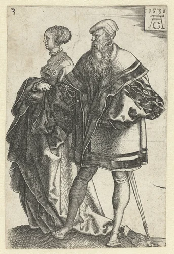 Dansend paar no. 3 by Unknown, print, 1538