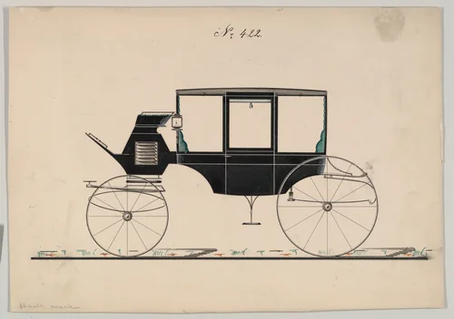 Hack Coach #422 by Brewster & Co., drawing, 1865-1875