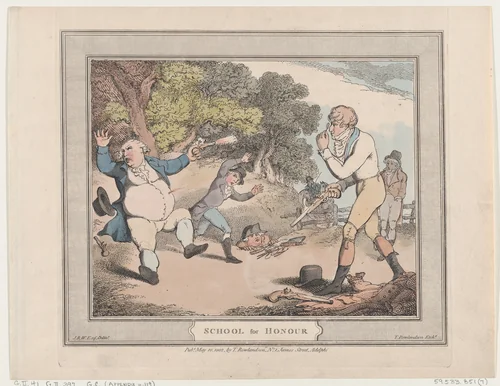 School for Honour by Thomas Rowlandson, print, 1802