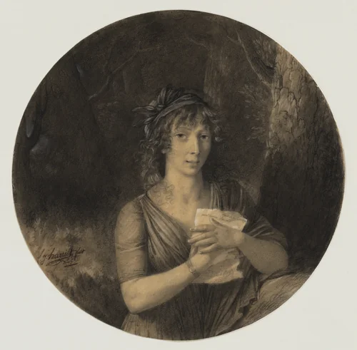 Portrait of a woman, possibly Sébastienne Gallet by Fulchran Jean Harriet, drawing, 1796