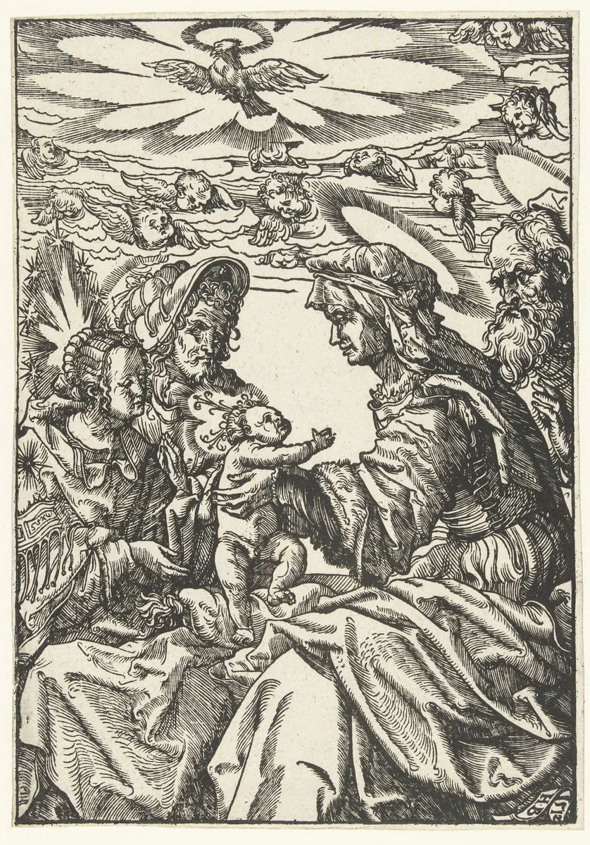 Anna te drieën met Jozef en Joachim by Unknown, print, 1512