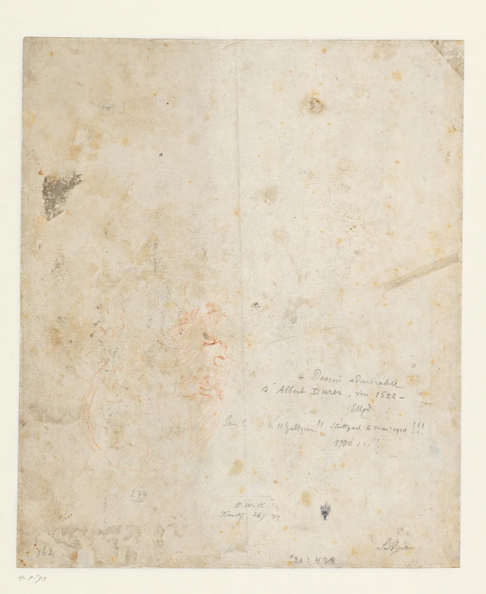 Portret van een man in profiel by Hendrick Goltzius, drawing, 1606