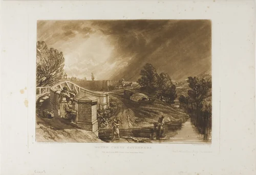 Watercress Gatherers, plate 62 from Liber Studiorum by Joseph Mallord William Turner, print, 1819