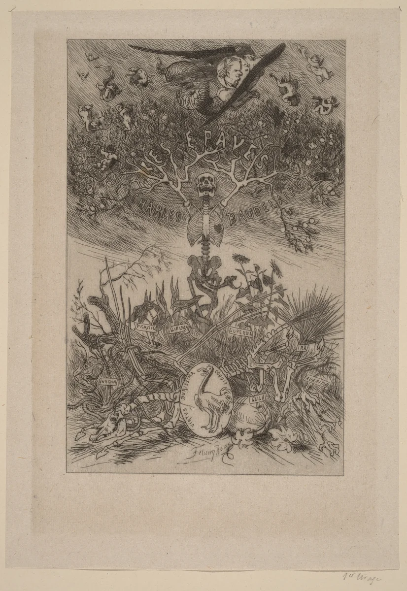 Frontispiece: The Waifs (Les Epaves) by Félicien Rops, print, 1868