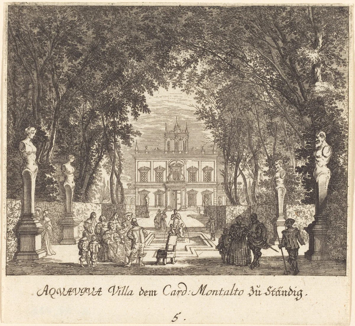 Villa Aquaviva by Melchior Küsel; Johann Wilhelm Baur, print, 1681