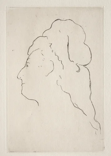 Profile of Eva Gonzalès turned to the left by Edouard Manet, print, 1864-1874