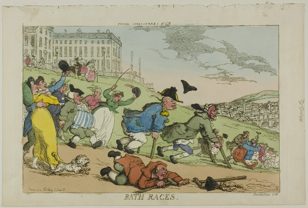 Bath Races, from Tegg's Caricatures no. 49 by Thomas Rowlandson, print, 1810