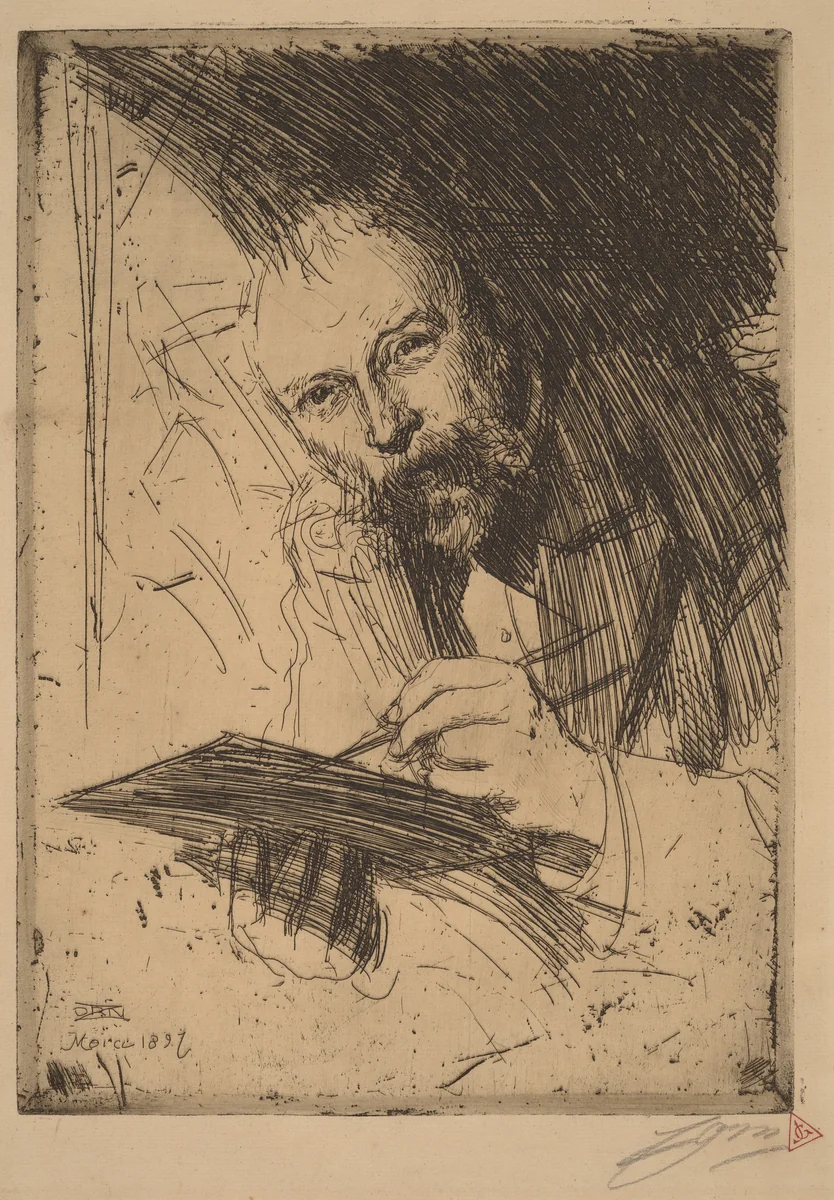 Carl Larsson by Anders Zorn, print, 1897
