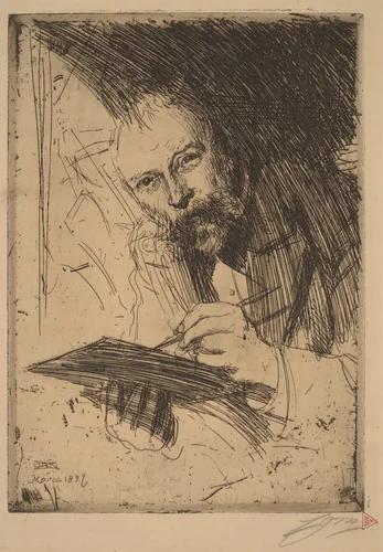 Carl Larsson by Anders Zorn, print, 1897