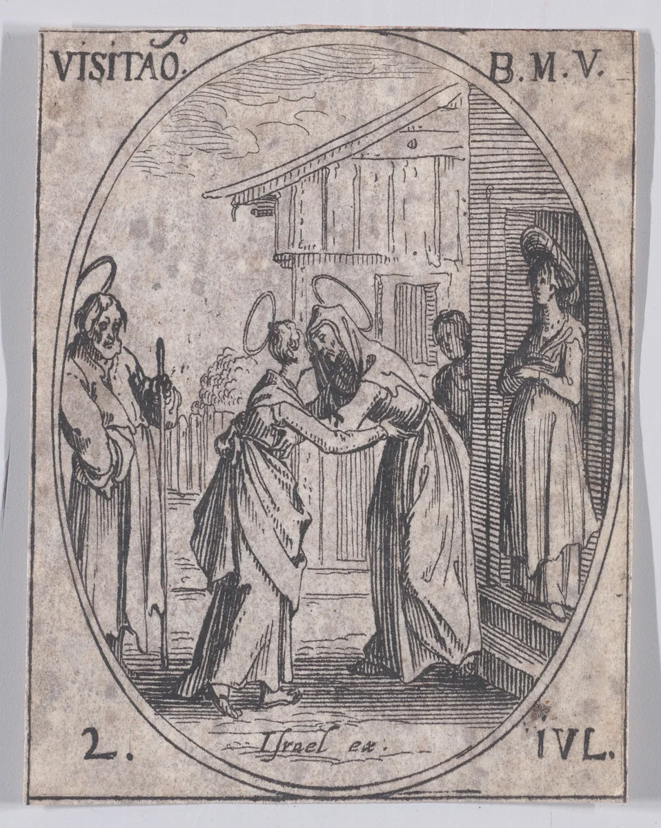 La Visitation de la Sainte Vierge (The Visitation), July 2nd, from "Les Images De Tous Les Saincts et Saintes de L'Année" (Images of All of the Saints and Religious Events of the Year) by Jacques Callot, print, 1636