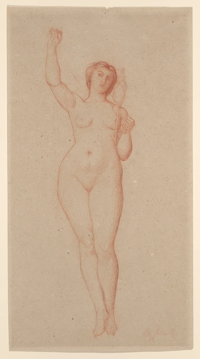 Study for "The Hours," Hôtel Pereire, Paris by Alexandre Cabanel, drawing, 1859-1869