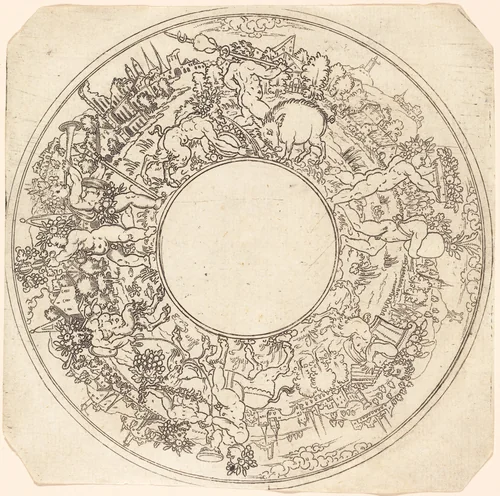 Triumphal Procession of Bacchus by Jonas Silber, print, 1572-1589