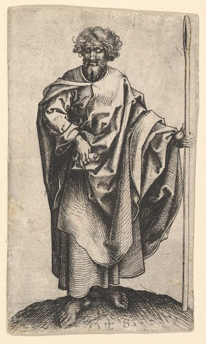 St. Thomas by Martin Schongauer, print, 1470-1491
