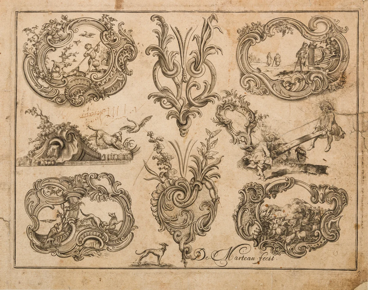 Plate Eleven from Nouveavx Desseins D'Arquebvseries by Gilles Demarteau, print, 1724-1774