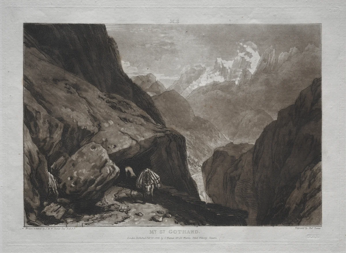 Liber Studiorum: Mt. St. Gothard by Joseph Turner, print