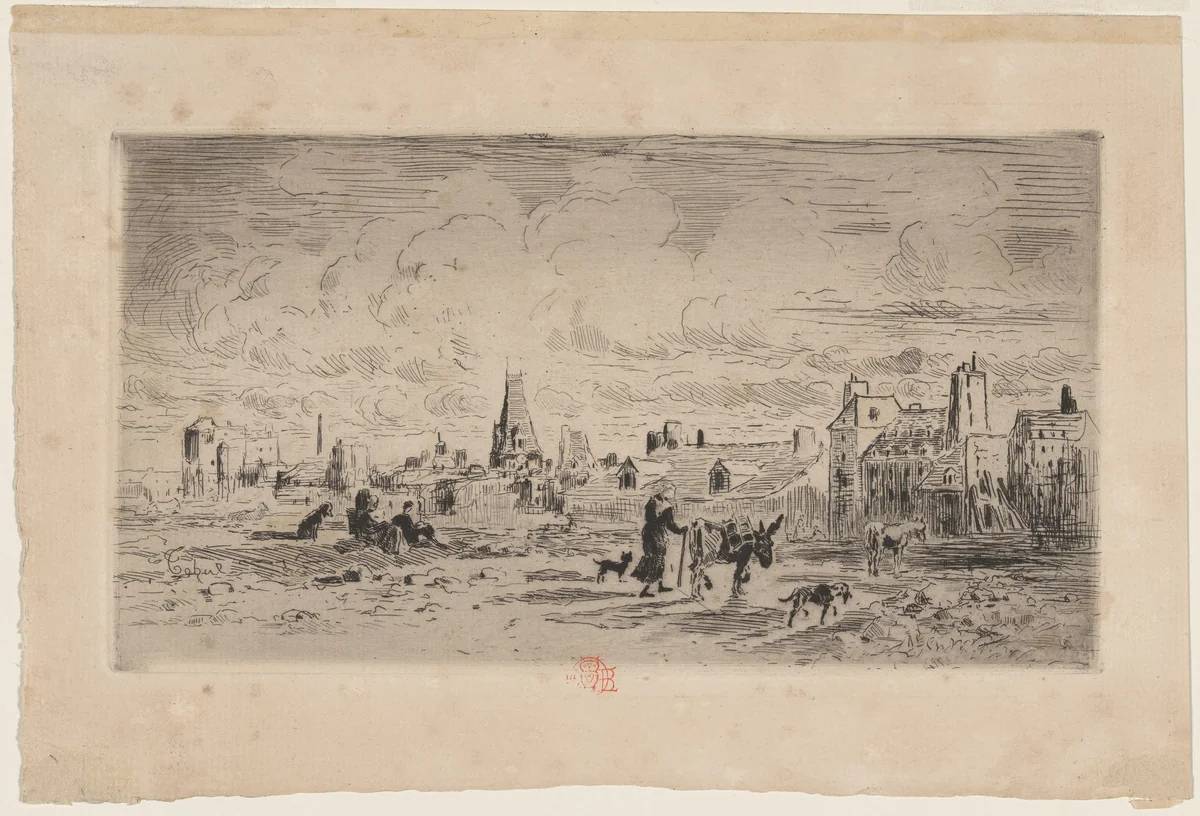 Les Anes de Saint-Medard by Félix-Hilaire Buhot, print, 1847-1898