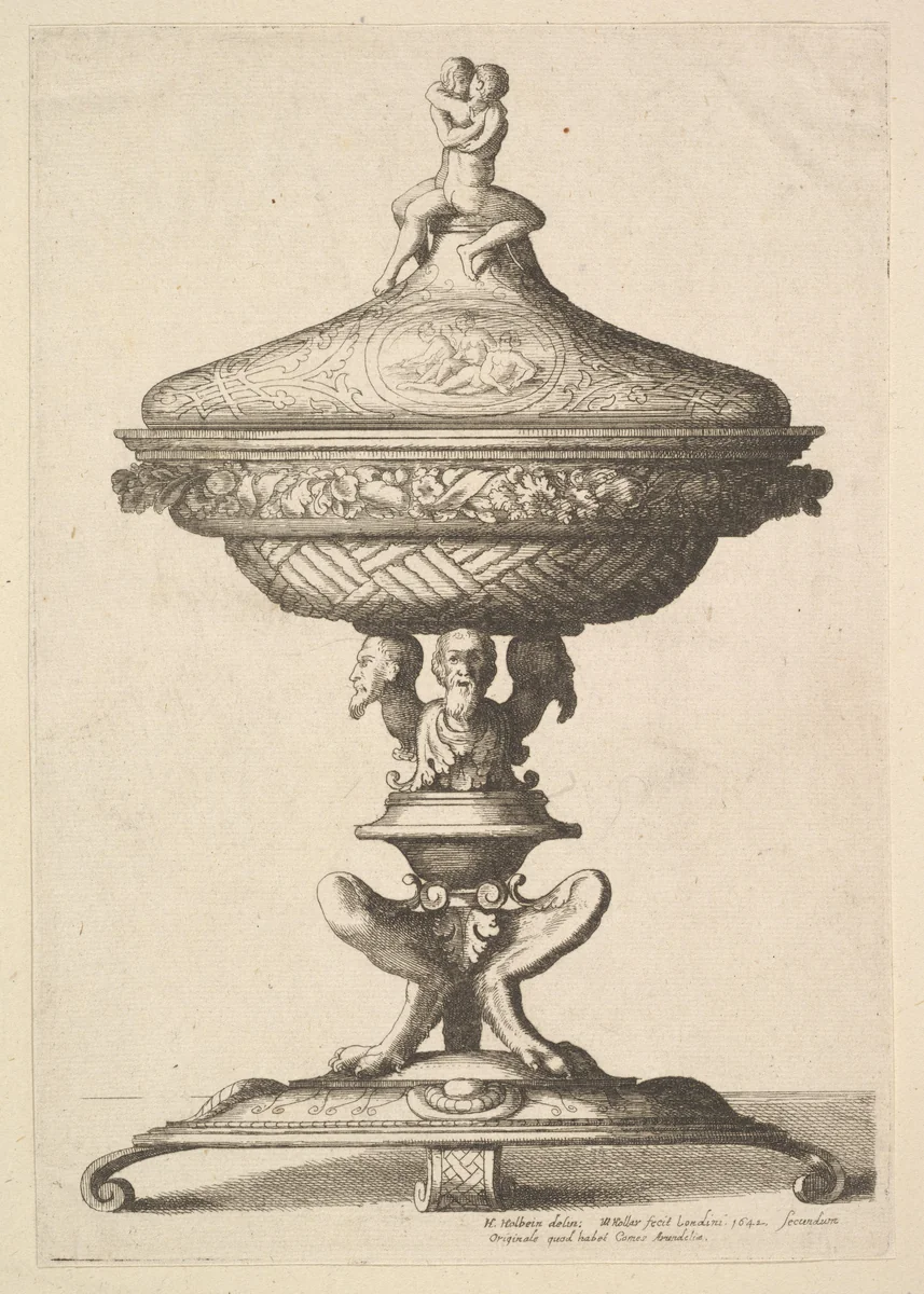 Ornate goblet by Wenceslaus Hollar, print, 1642
