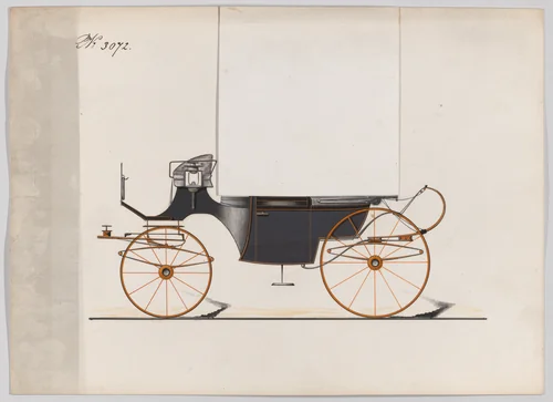 Design for Landaulet, no. 3072 by Brewster & Co., drawing, 1874