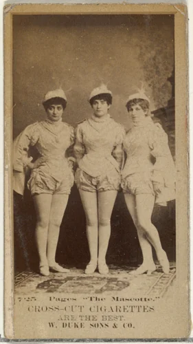 Card Number 725, Pages "The Mascotte," from the Actors and Actresses series (N145-3) issued by Duke Sons & Co. to promote Cross Cut Cigarettes by W. Duke, Sons & Co., photograph, 1880-1889