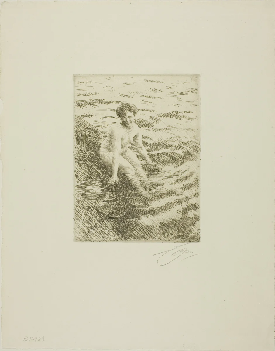 Wet by Anders Zorn, print, 1911
