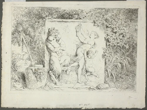 Satyrs Family, from Bacchanales, or Satyrs' Games by Jean Honoré Fragonard, print, 1763