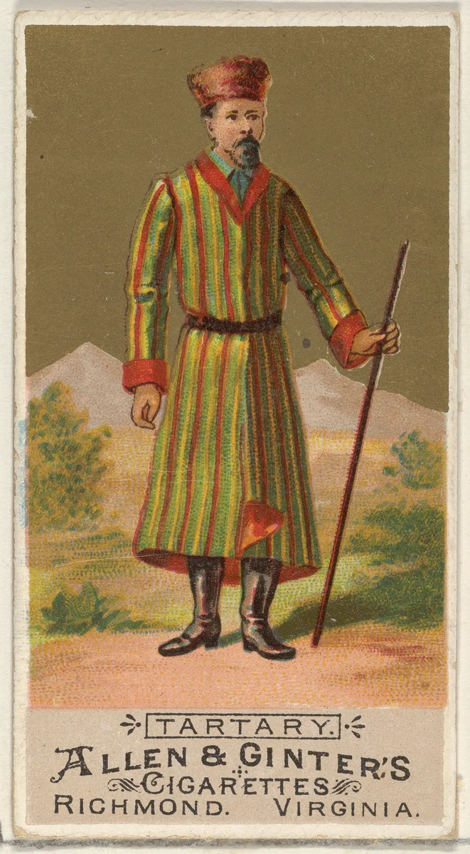 Tartary, from the Natives in Costume series (N16) for Allen & Ginter Cigarettes Brands by Allen & Ginter, print, 1886