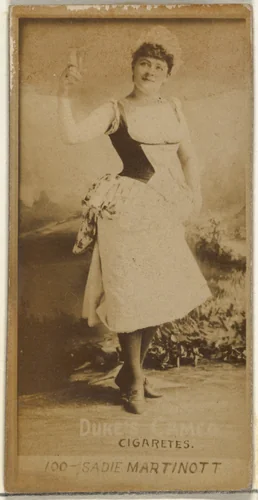 Card Number 100, Sadie Martinot, from the Actors and Actresses series (N145-4) issued by Duke Sons & Co. to promote Cameo Cigarettes by W. Duke, Sons & Co., photograph, 1880-1889