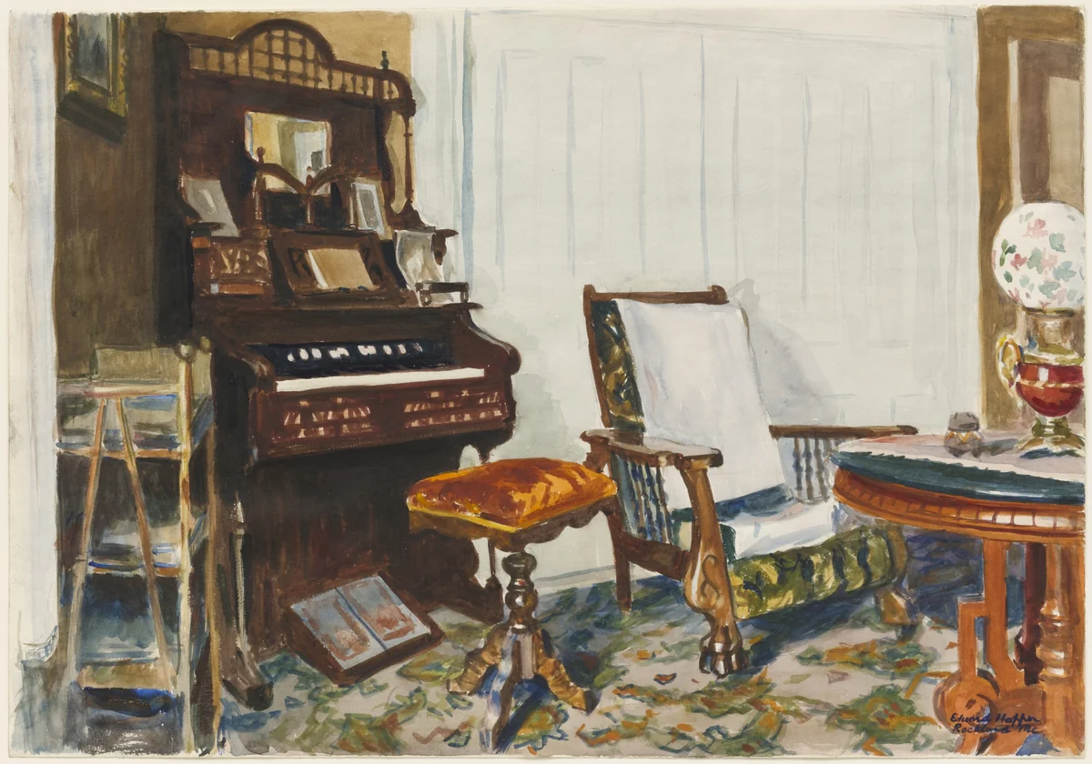 Mrs. Acorn's Parlor by Edward Hopper, drawing, 1926