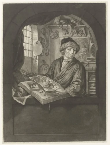 Portret van Jacob Moelaert by Nicolaas Verkolje, print, 1683-1746