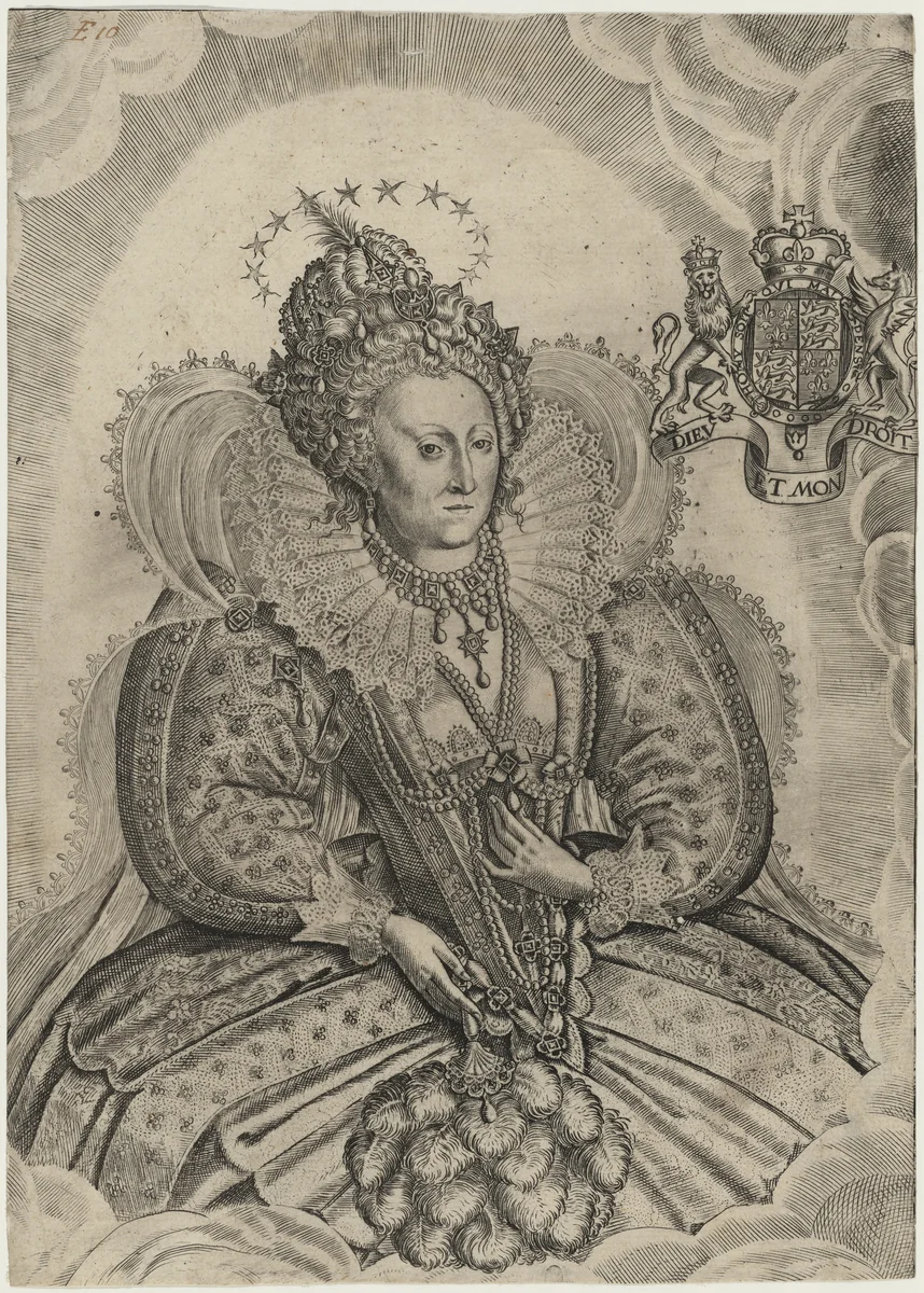 Queen Elizabeth by Francis Delaram, print, 1630