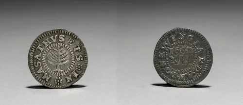 Shilling by John Hull, metalwork, 1652