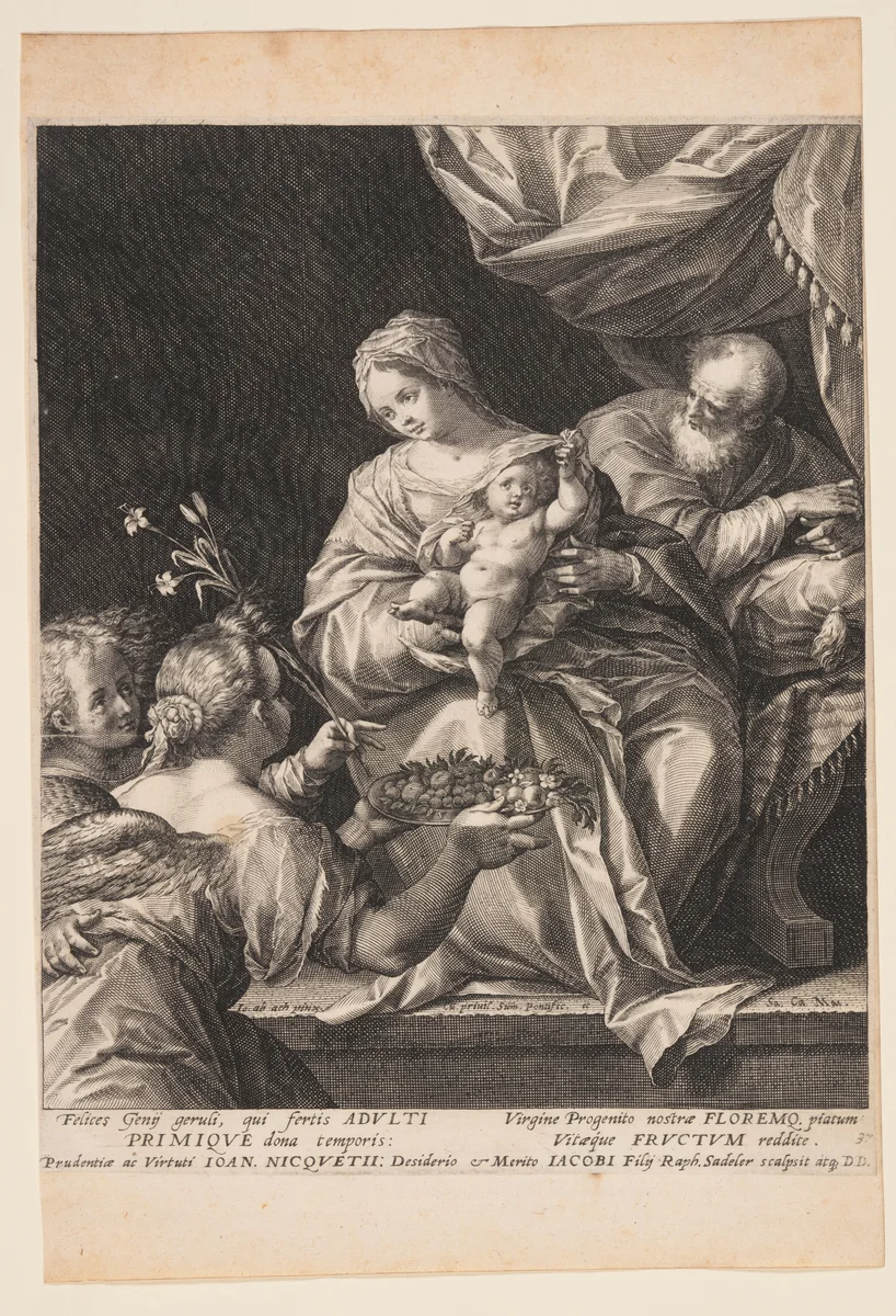 Holy Family by Raphael Sadeler I, print, 1590-1600