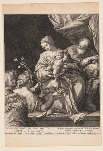 Holy Family by Raphael Sadeler I, print, 1590-1600