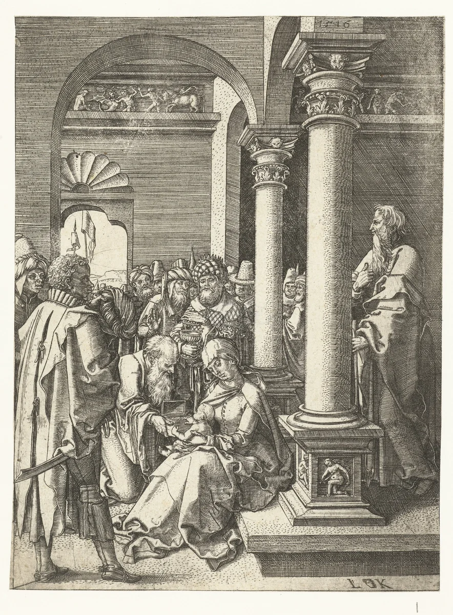 Aanbidding der koningen by Unknown, print, 1516