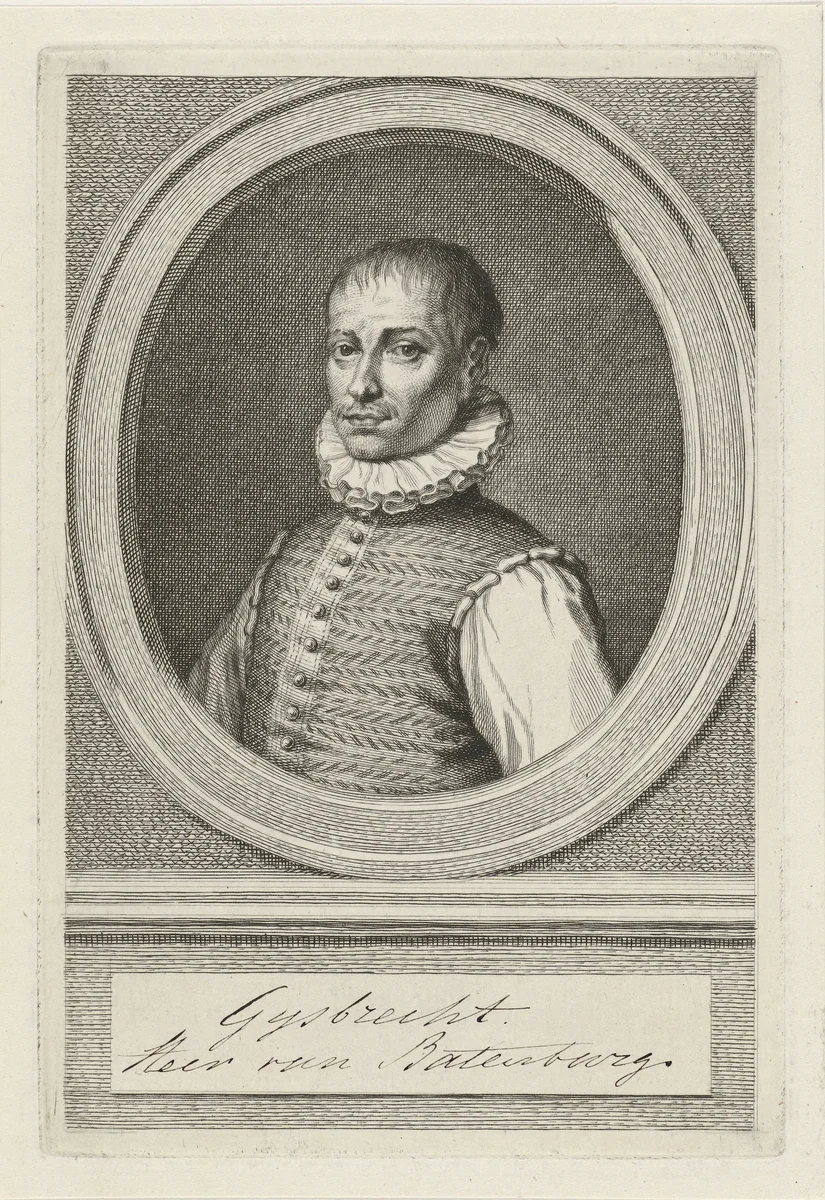 Portret van Gijsbert van Bronckhorst en Batenburg by Jacob Houbraken, print, 1747-1759