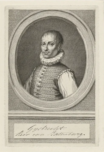 Portret van Gijsbert van Bronckhorst en Batenburg by Jacob Houbraken, print, 1747-1759