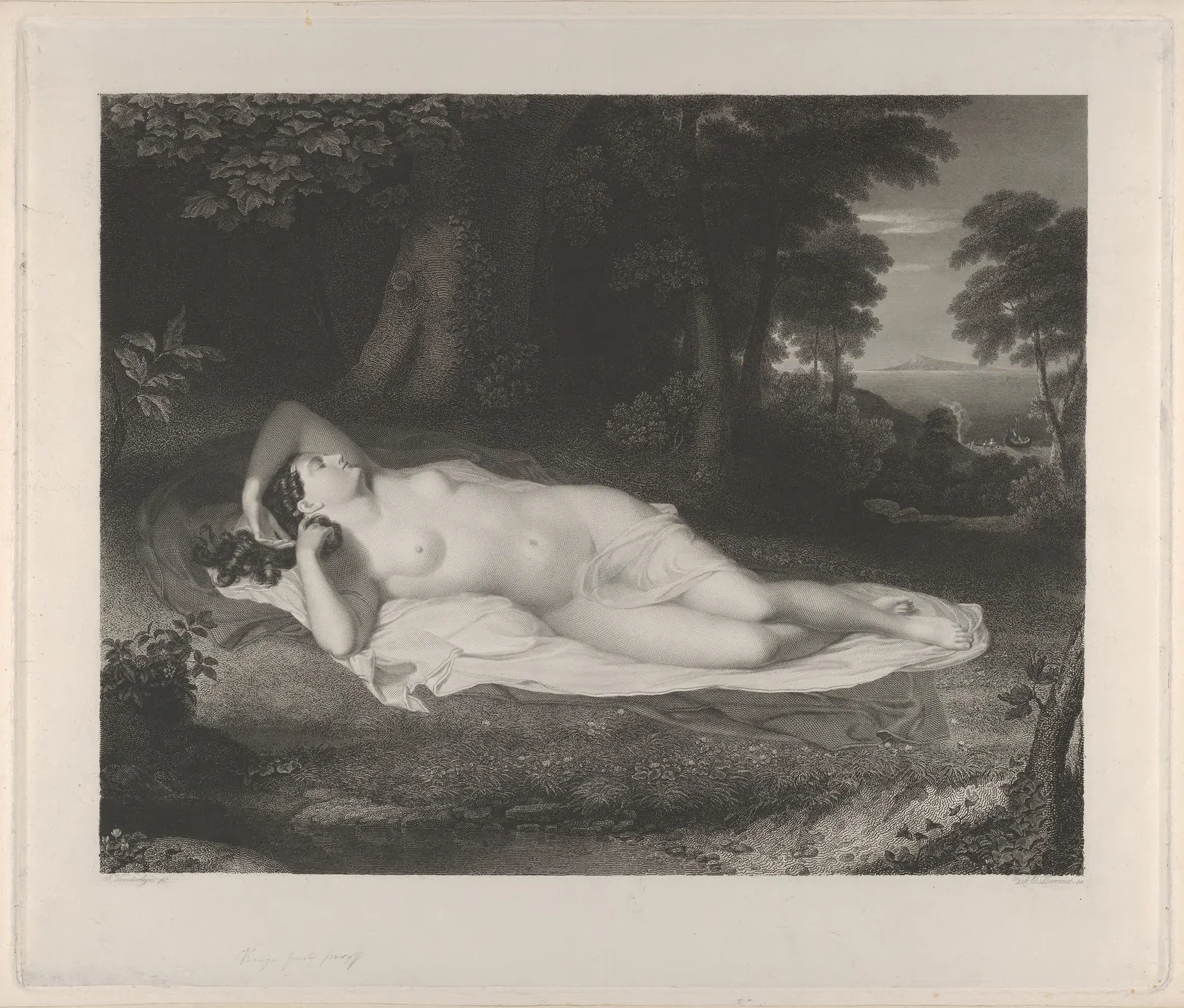 Ariadne by Asher Brown Durand, print, 1834
