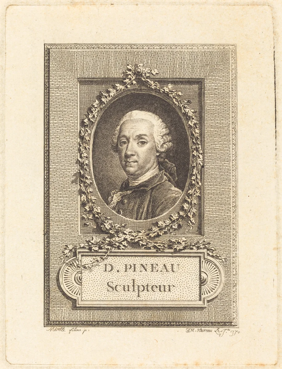 D. Pineau, Sculpteur by Jean-Michel Moreau; Pierre Paul Merelle, print, 1770