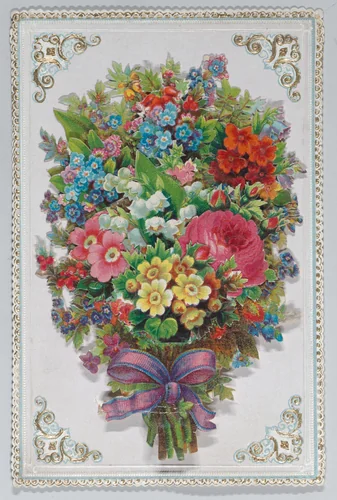 Valentine - Mechanical bouquet, Bride and Groom by anonymous, other, 1870-1880