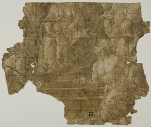 Virgin and Child with Saints (recto); Study of Arm (verso) by Bartomomeo Ramemghi, drawing, 1560-1580